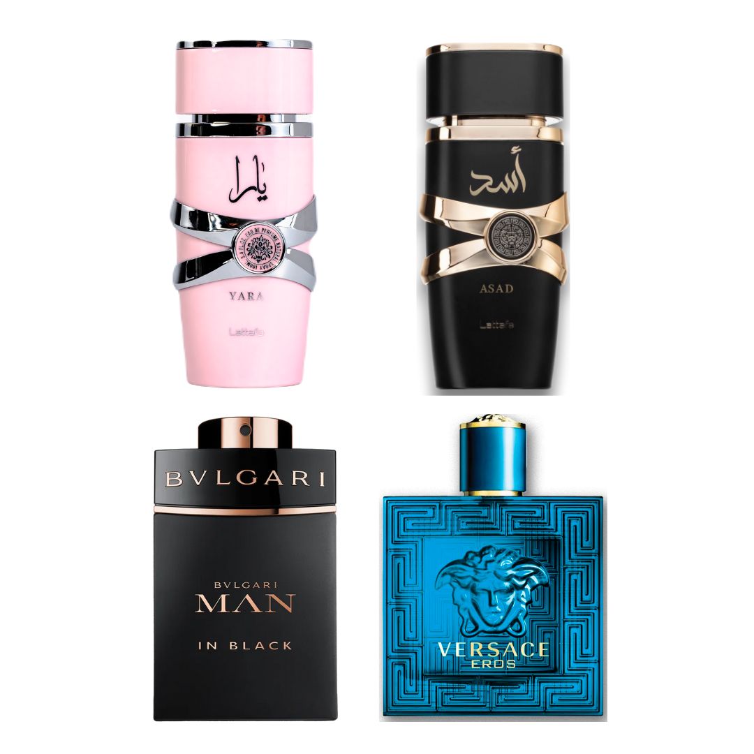 PERFUMES ASAD+YARA+EROS+MANINBLACK